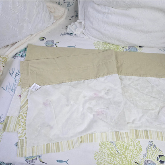 2 Croscill Cecilia Roses and Eyelet Lace Valances Cottage Patchwork 86"x18" - Picture 4 of 6